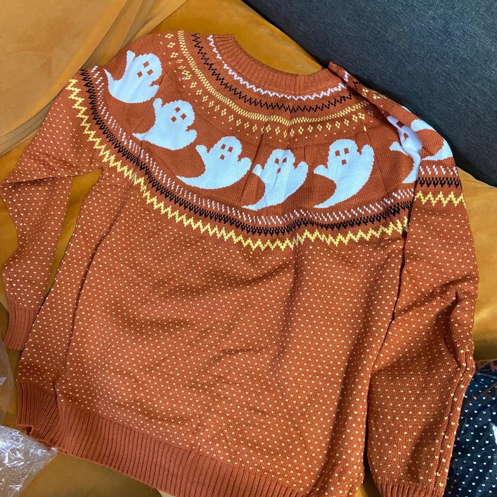 NEW goth Halloween ghosts ugly sweater - Picture 2 of 4